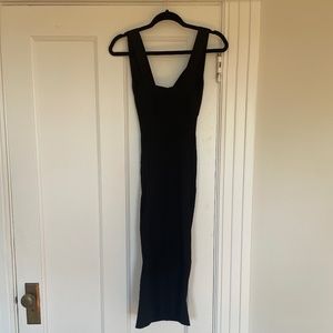 Alice + Olivia Lidia Cutout Stretch Party Cocktail Midi Dress Black